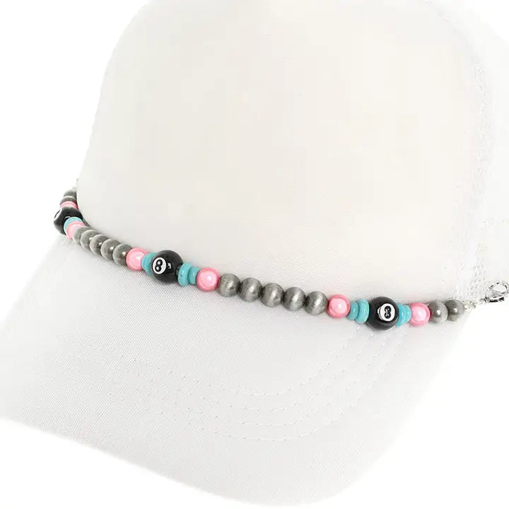 Eleanora 8 Ball Multi Color Theme Charm Trucker Hat Chain