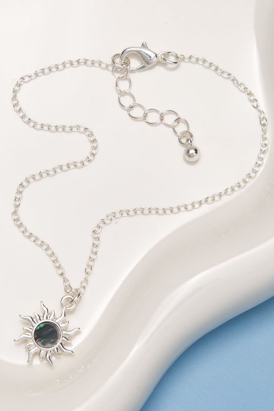 Adeline Abalone Sun Charm Link Anklet
