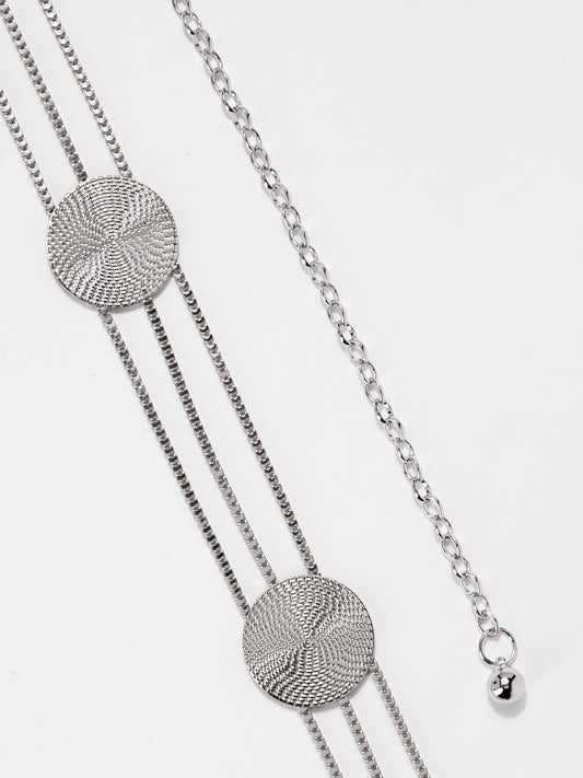 Callista Multi Strand Disc Chain Link Waist Belt | Silver