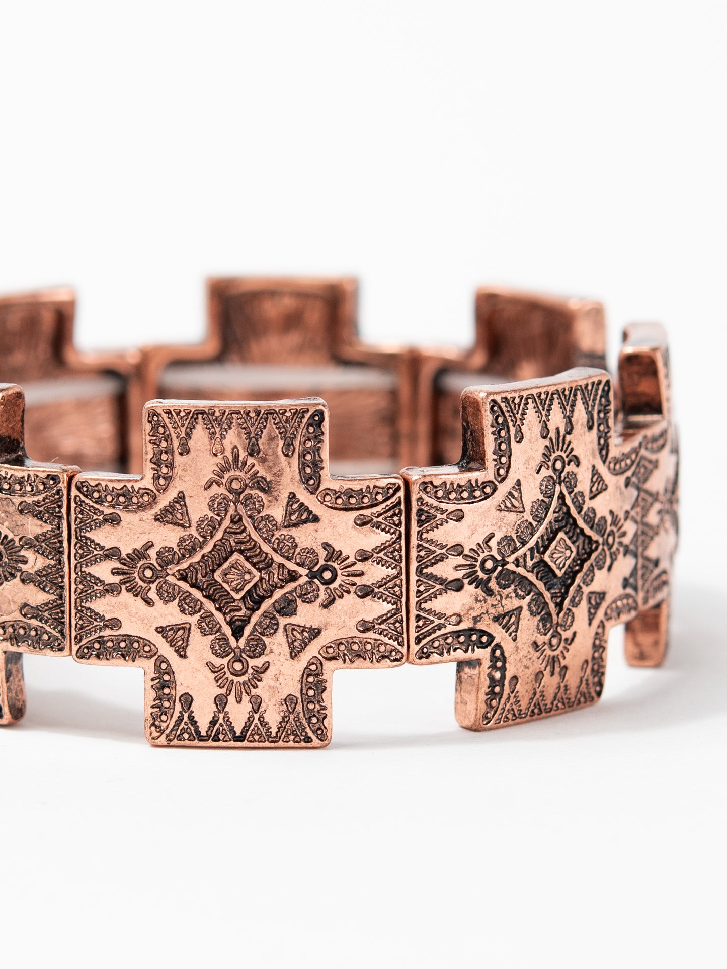 Miley Western Concho Cross Stretch Bracelet