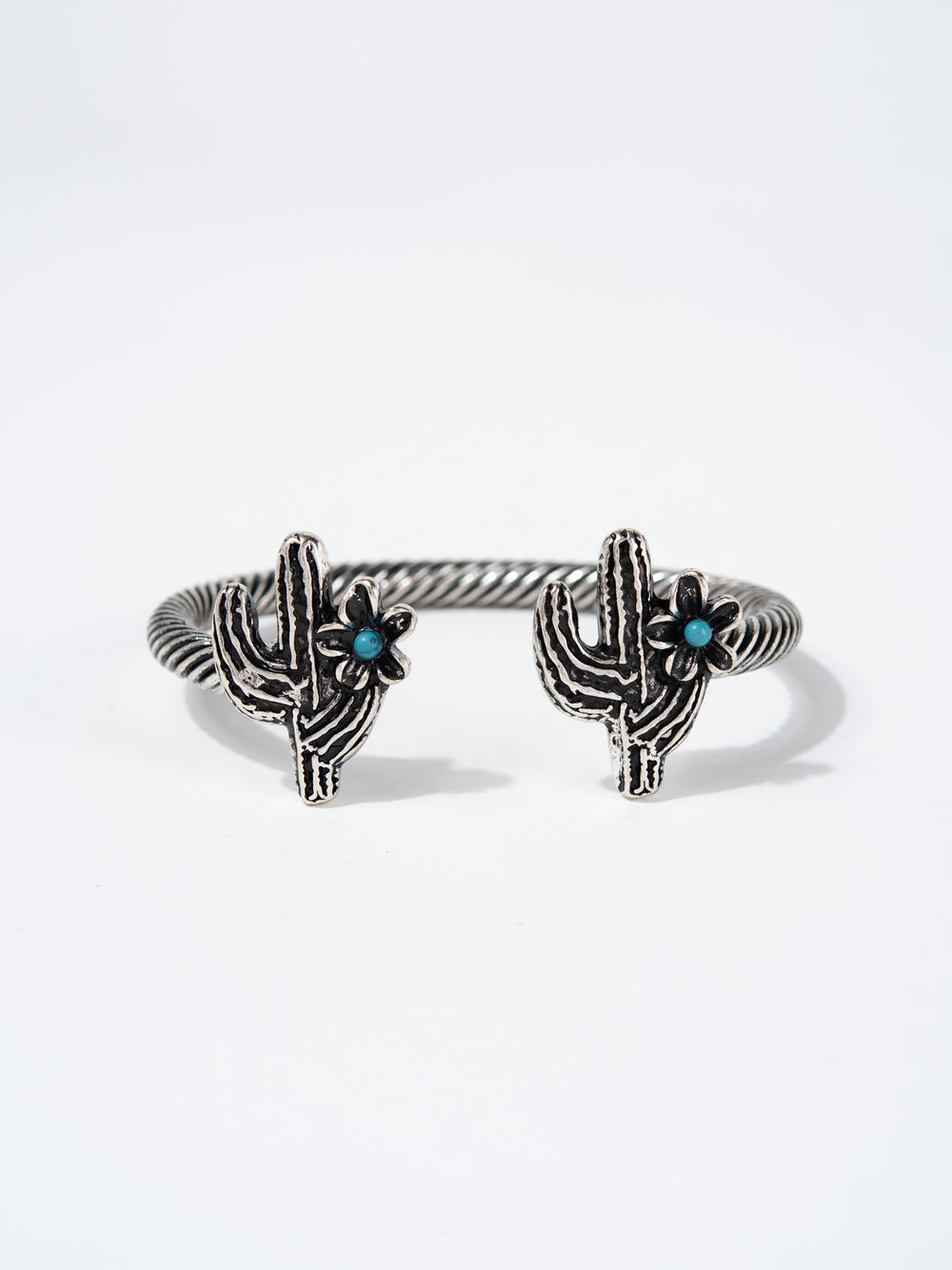 Iris Western Double Cactus Stone Cuff Bracelet