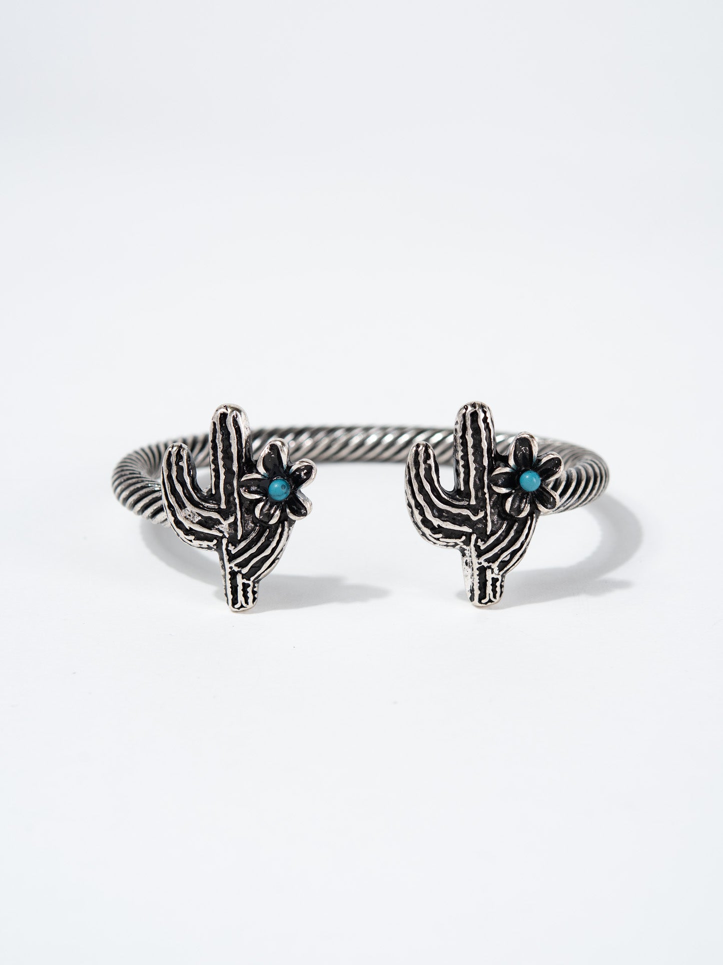 Iris Western Double Cactus Stone Cuff Bracelet