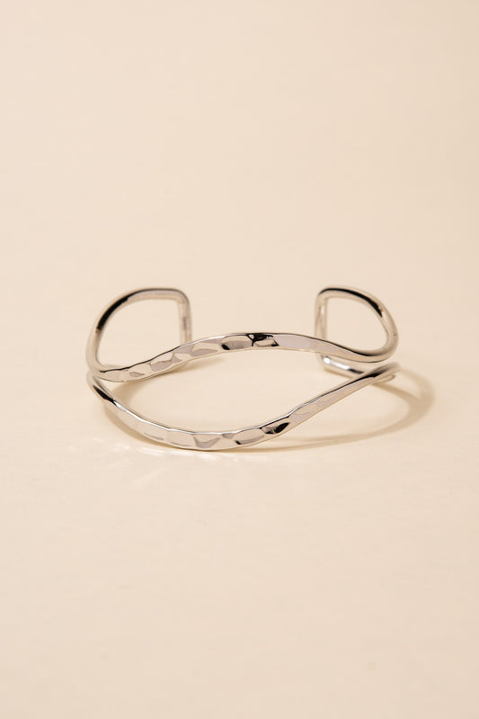 Delphine Open Eyelid Cuff Bracelet | Silver