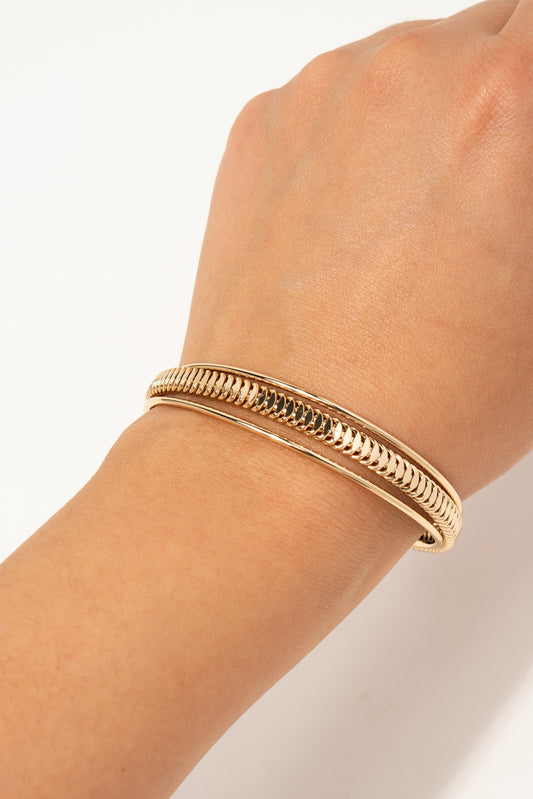 Heather Ribbed Cuff Bracelet | Gold