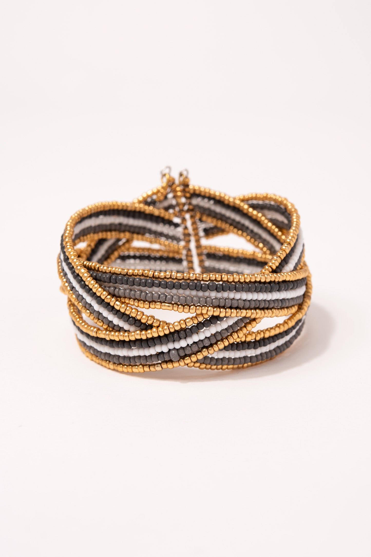 Indigo Boho Cuff Beaded Bracelet