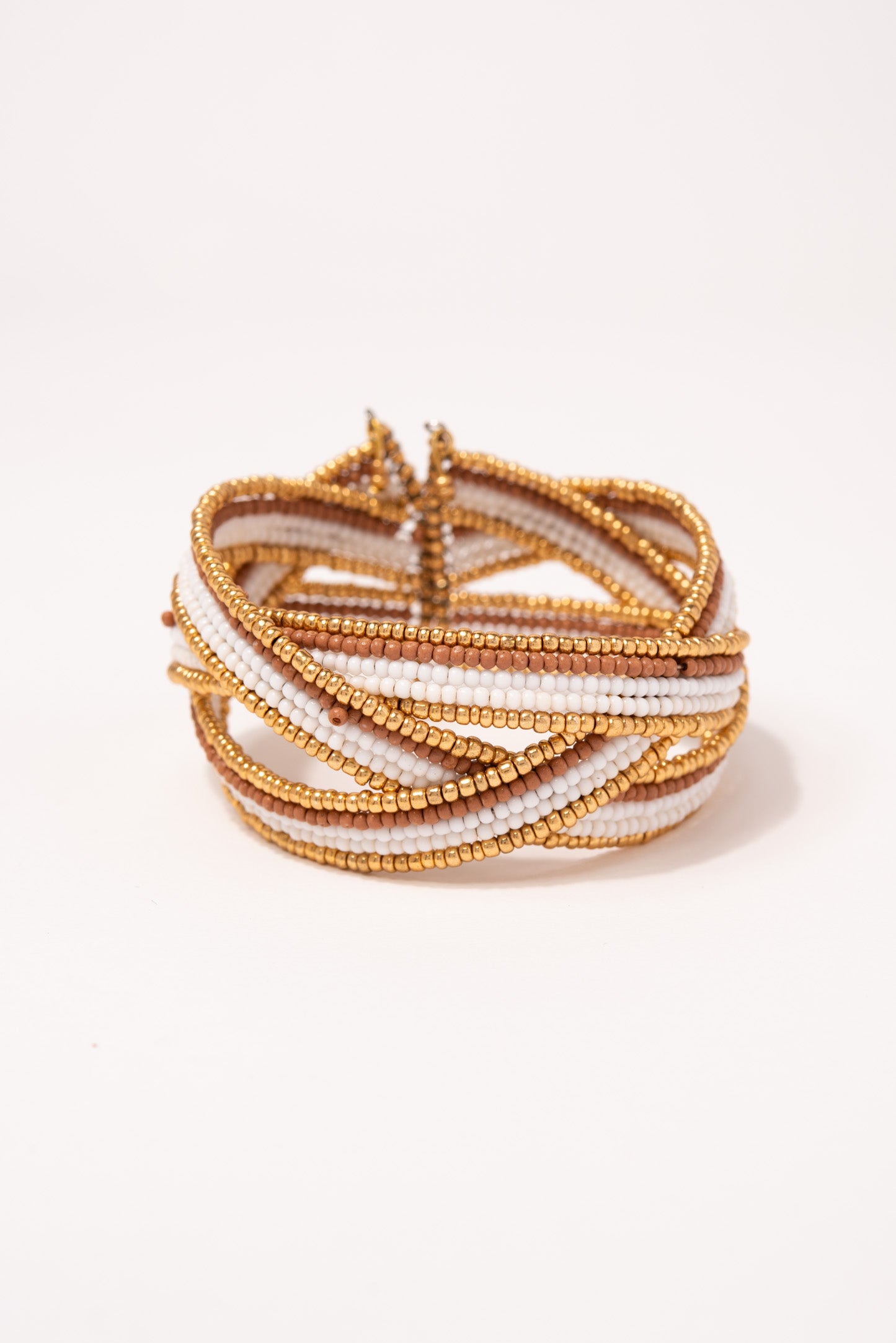 Indigo Boho Cuff Beaded Bracelet
