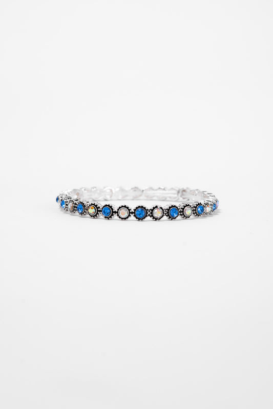 Bailey Crystal Rhinestone Bangle Bracelet | Blue