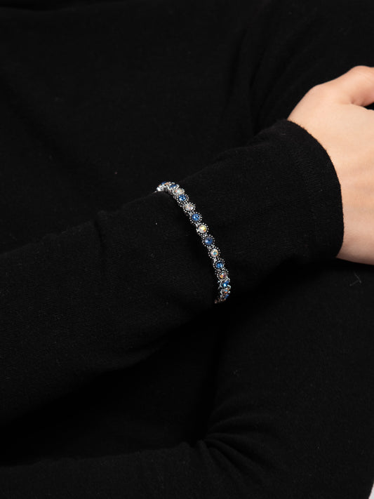 Bailey Crystal Rhinestone Bangle Bracelet | Iridescent