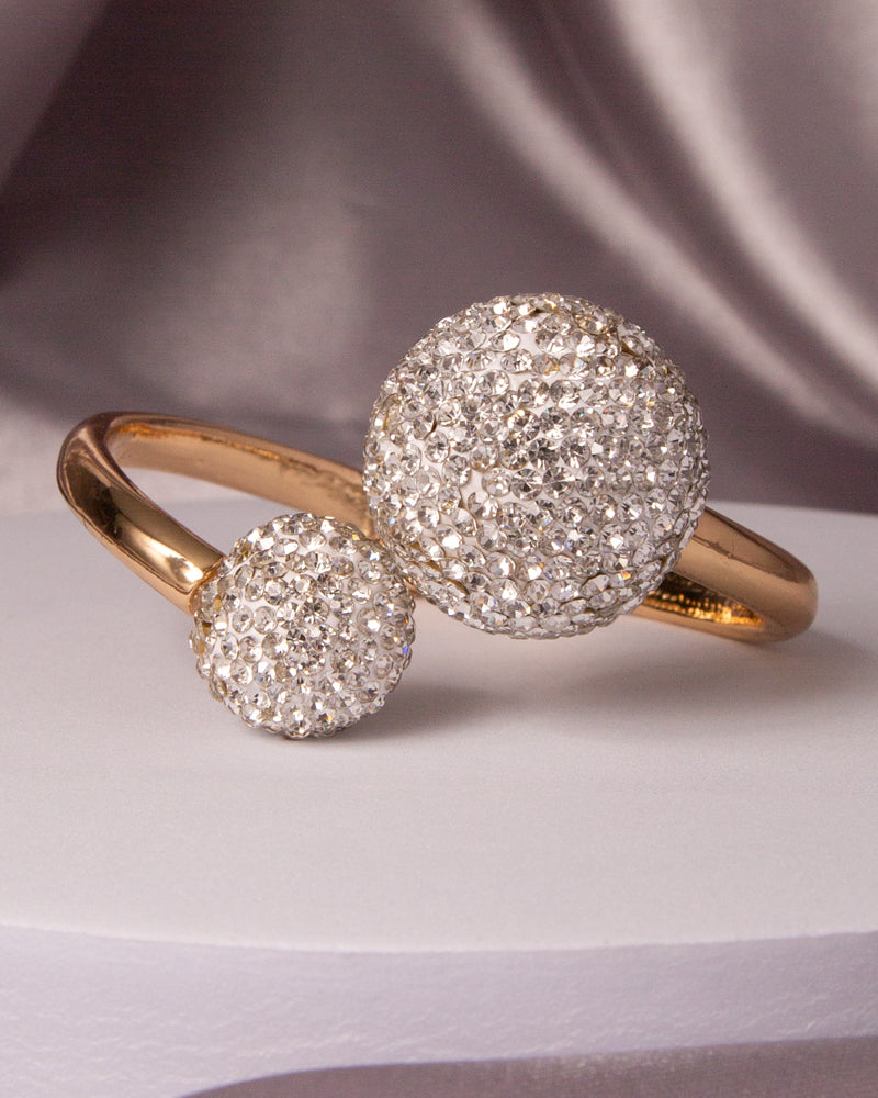 Henley Adjustable Rhinestone Ball Open Spiral Hinge Bracelet
