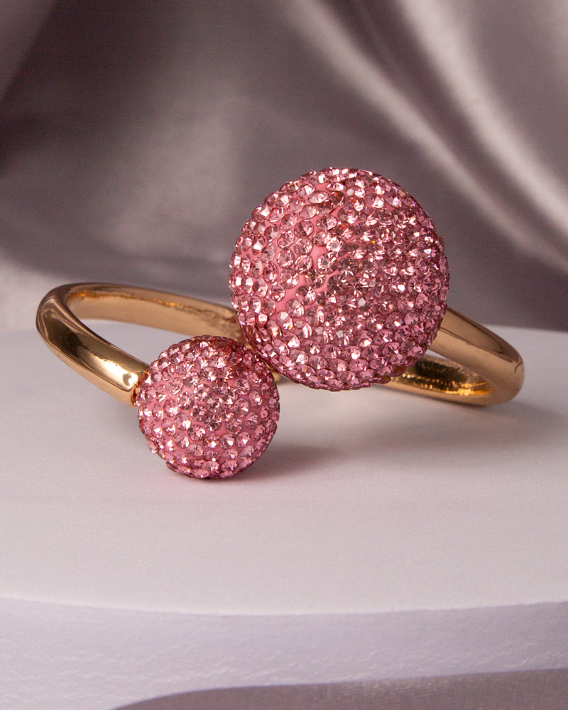 Henley Adjustable Rhinestone Ball Open Spiral Hinge Bracelet