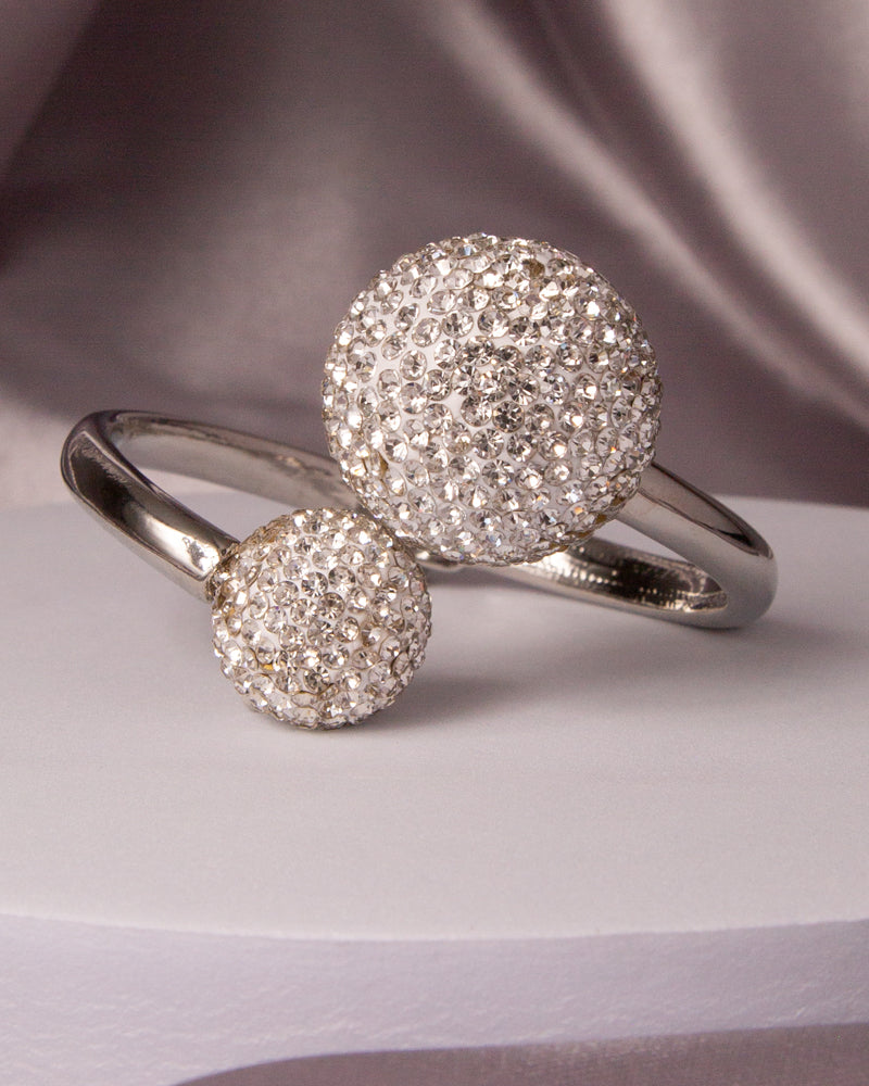 Henley Adjustable Rhinestone Ball Open Spiral Hinge Bracelet