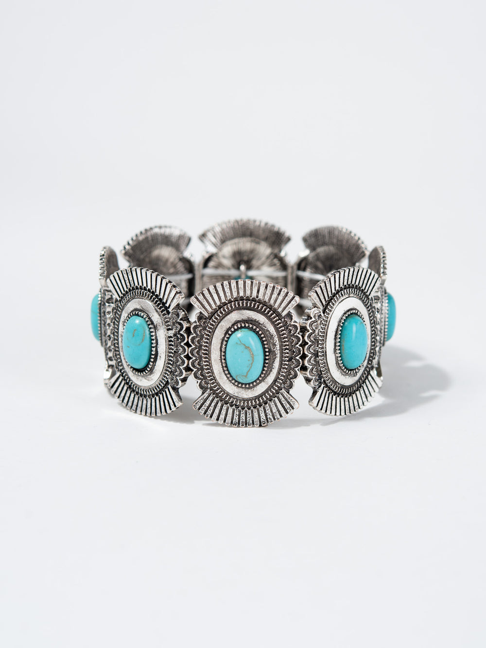 Lena Western Oval Concho Stretch Bracelet