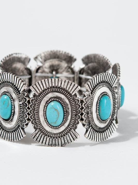 Lena Western Oval Concho Stretch Bracelet