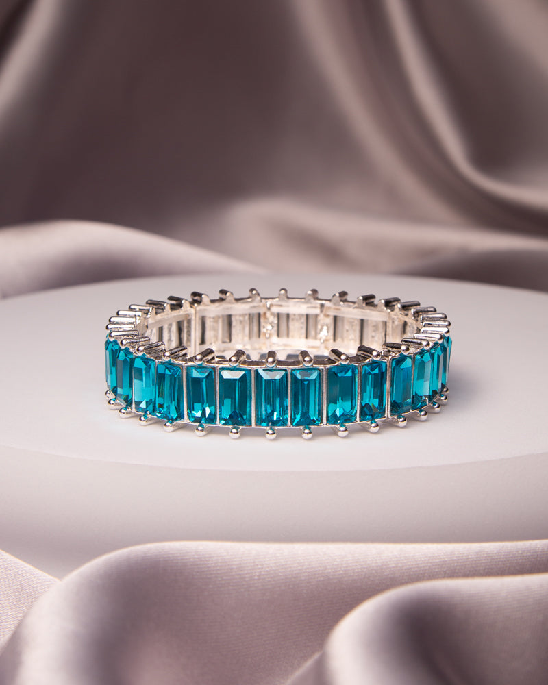 Paris Oversize Baguette Cut Crystal Stretch Bracelet
