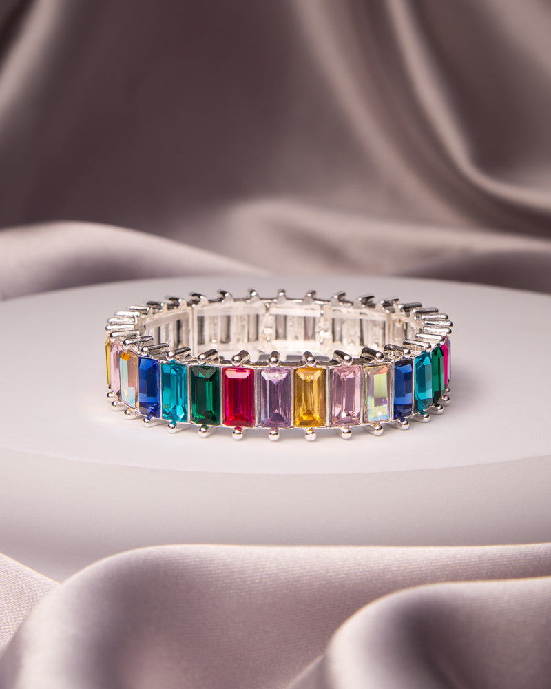 Paris Oversize Baguette Cut Crystal Stretch Bracelet