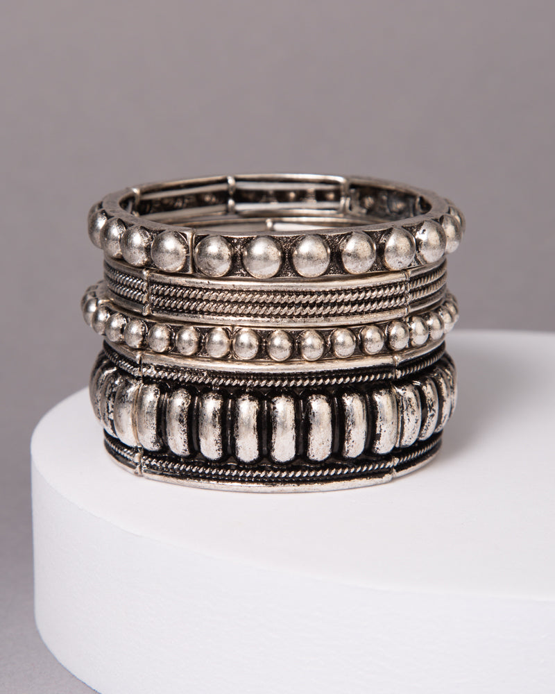 Matilda 4-Piece Western Bubble Beaded Stretch Bracelet