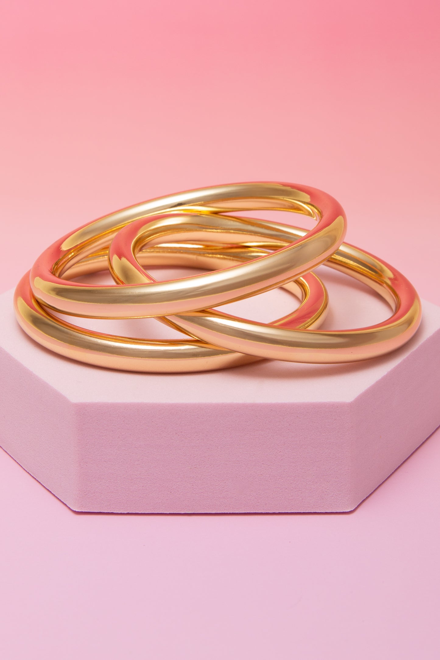 Blake 3pc Polished Multi-Layer Bangle Bracelet Set