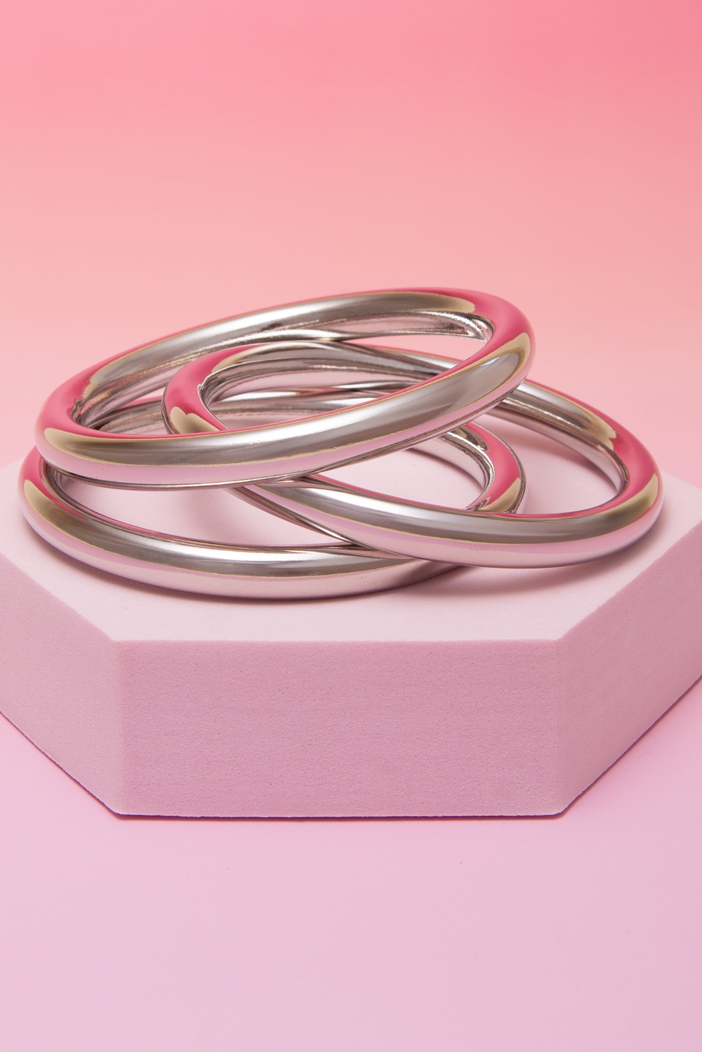 Blake 3pc Polished Multi-Layer Bangle Bracelet Set