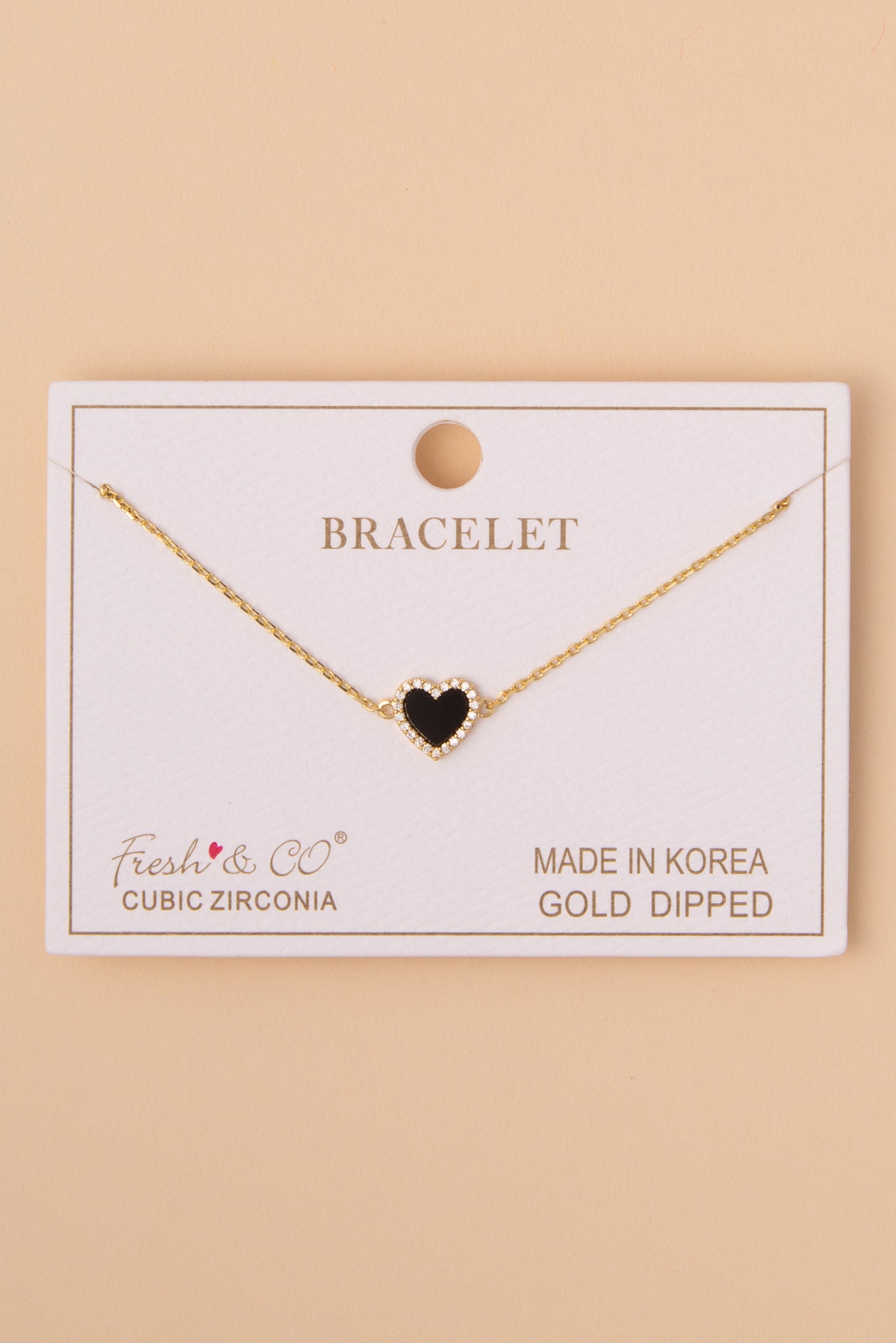Alice Cubic Zirconia Pavé Enamel Heart Chain Bracelet