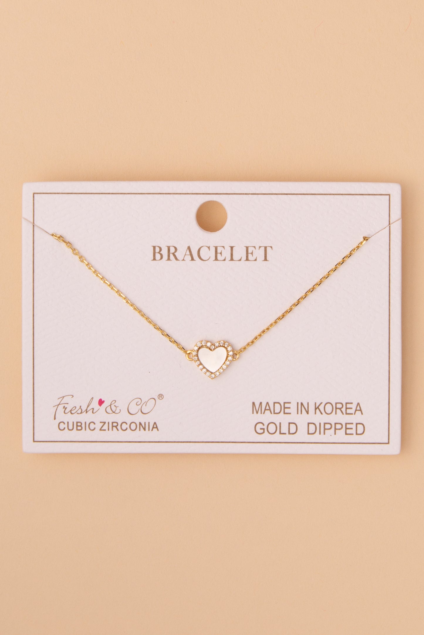 Alice Cubic Zirconia Pavé Enamel Heart Chain Bracelet