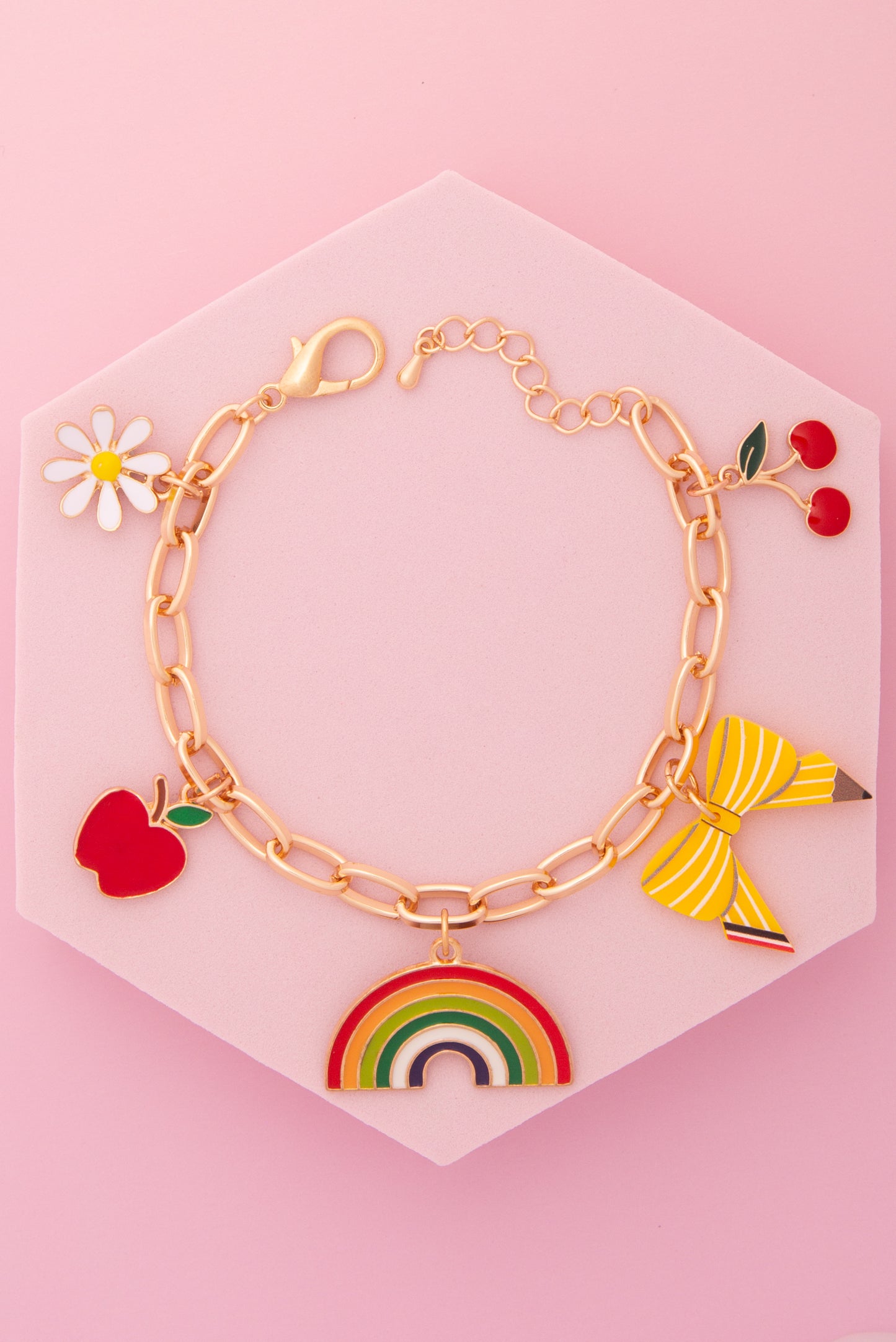 Daisy Spring Charm Bracelet with Enamel Trinkets
