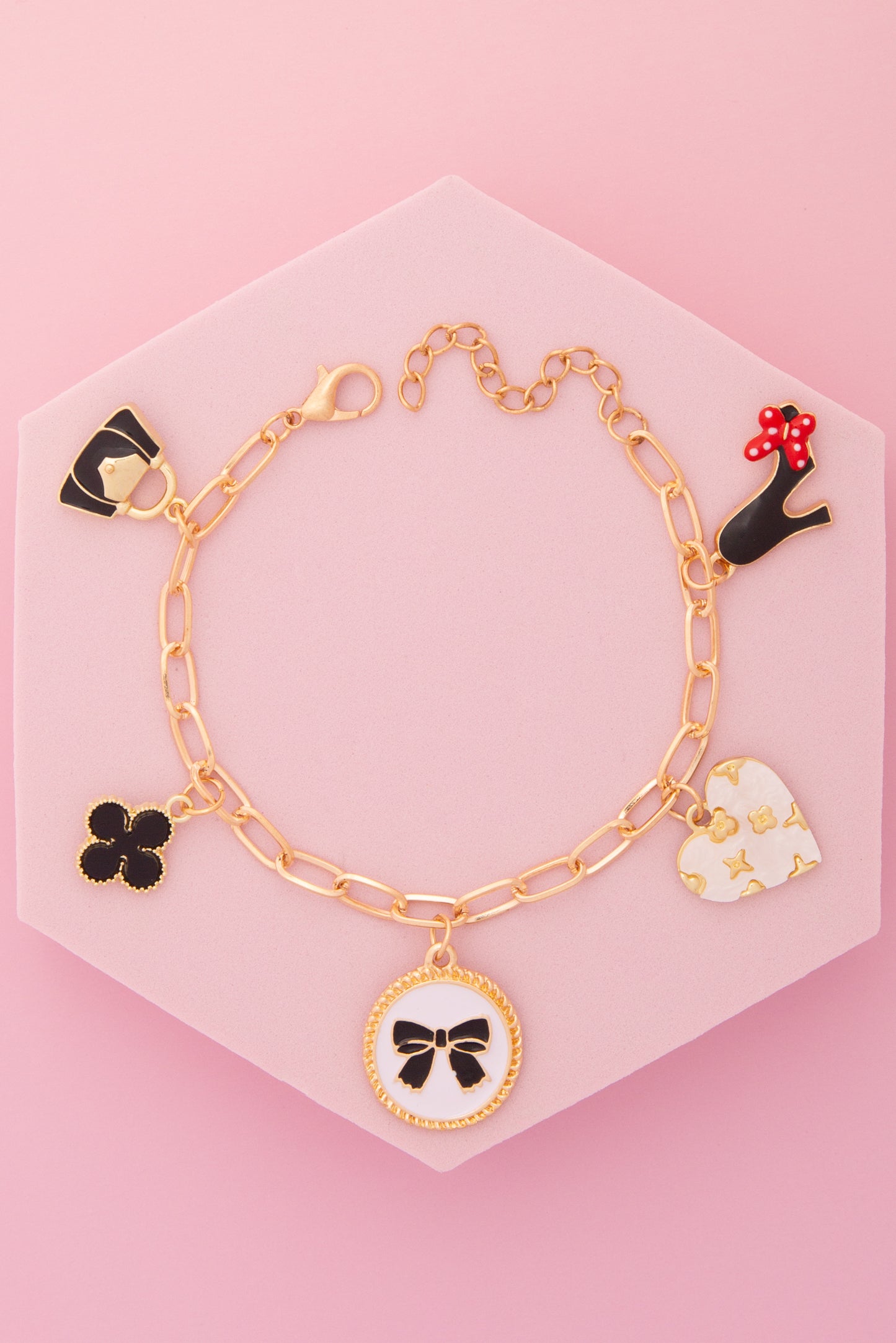 Melody Fashionista Theme Charm Bracelet with Enamel Trinkets