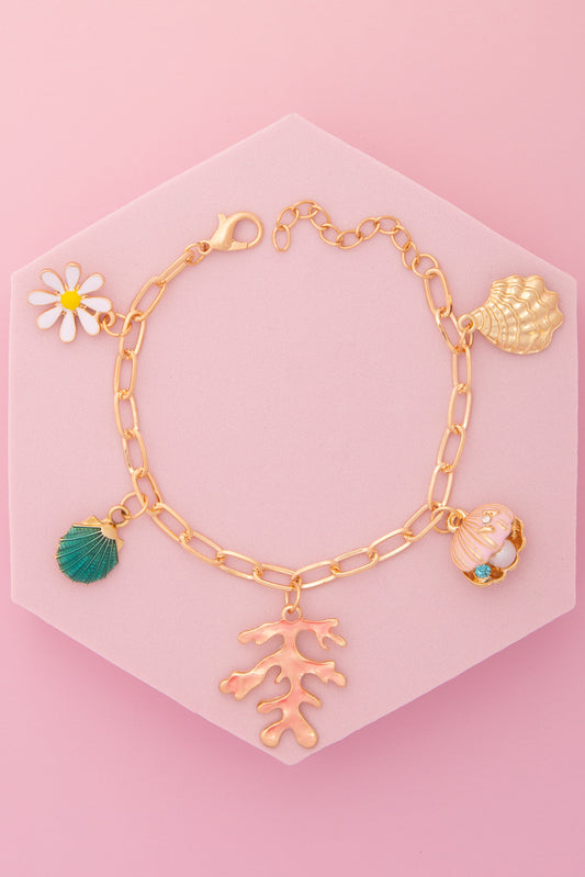 Sarah Sea Life Theme Charm Bracelet with Enamel Trinkets
