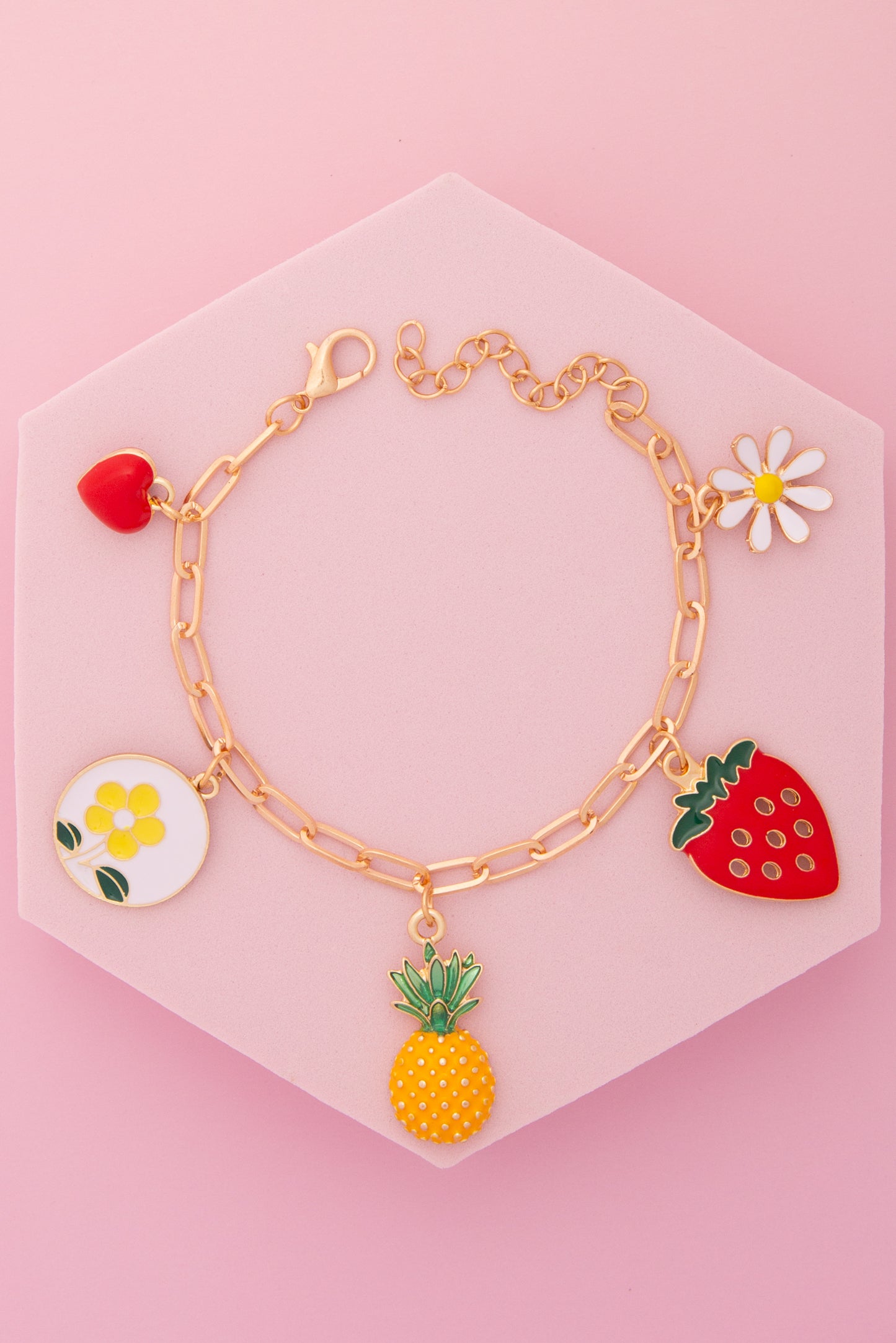 Gabriella Spring Ecstasy Theme Charm Bracelet with Enamel Trinkets