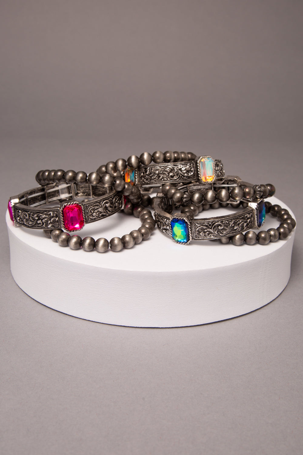 Karter 3 Pc Western Crystal Stretch Bracelet