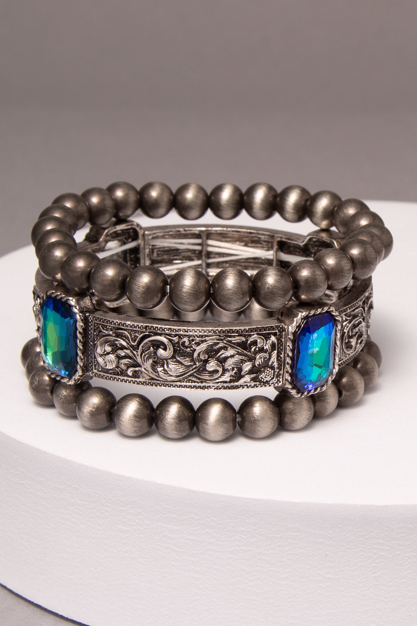 Karter 3 Pc Western Crystal Stretch Bracelet