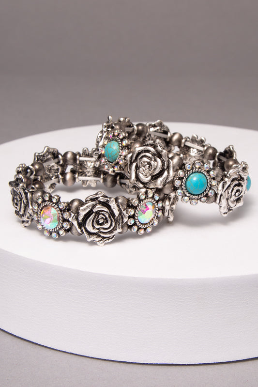 Penelope Western Rose Stretch Bracelet