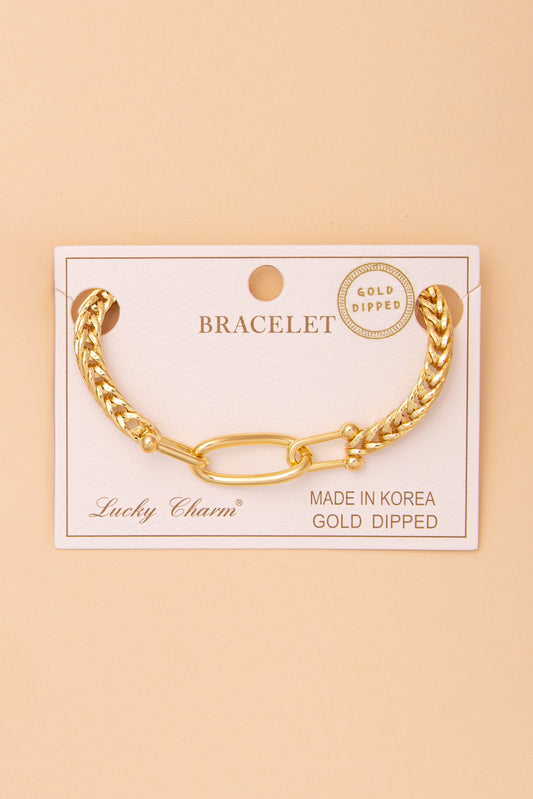 Alina Oval Link Rope-Style Chain Bracelet | Gold