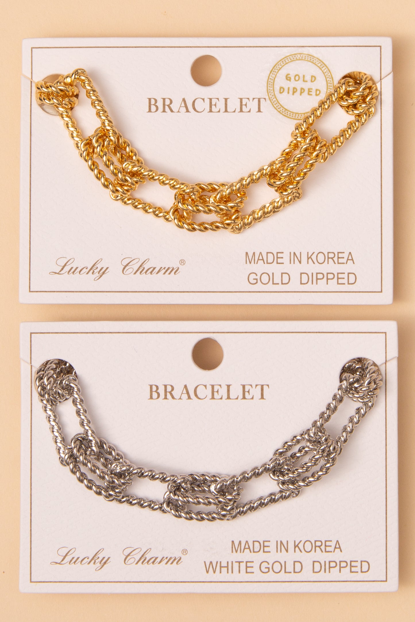 Sofia Polished Rope Patterned Chain Link Bracelet