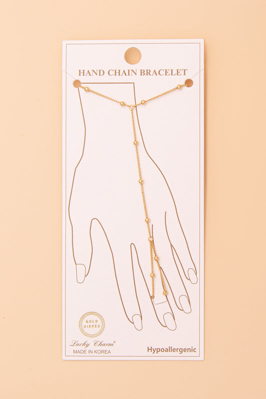 Anna Gold-Plated Rope-Style Hand Chain Bracelet | Gold