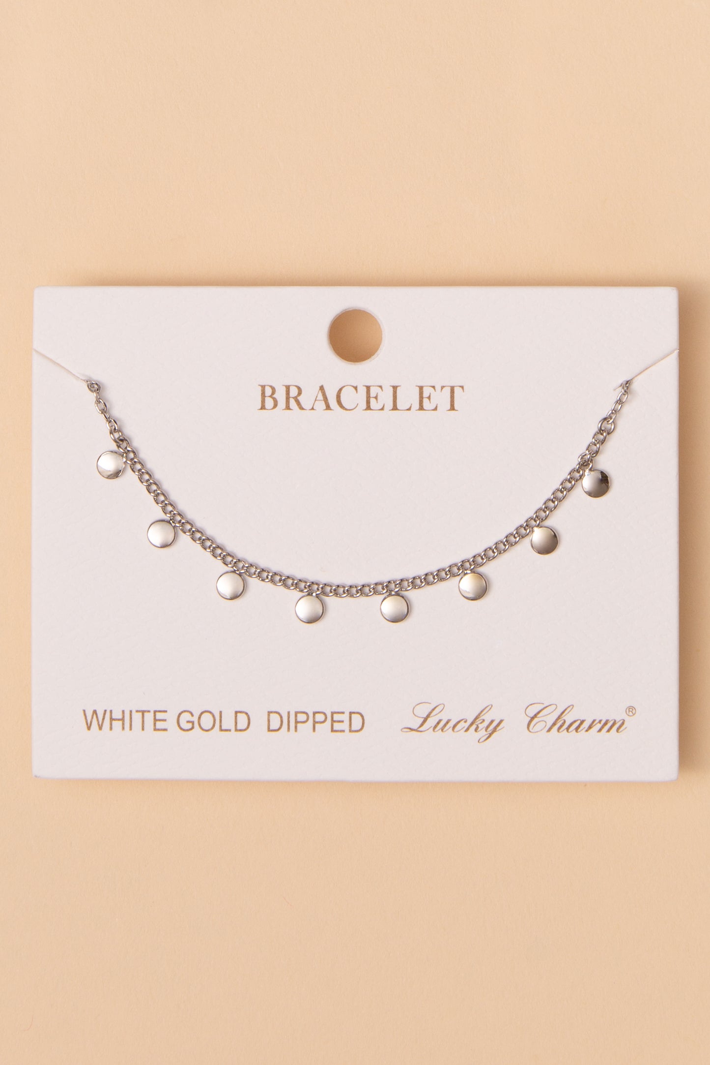 Luna Polished Charm Disc Chain Bracelet