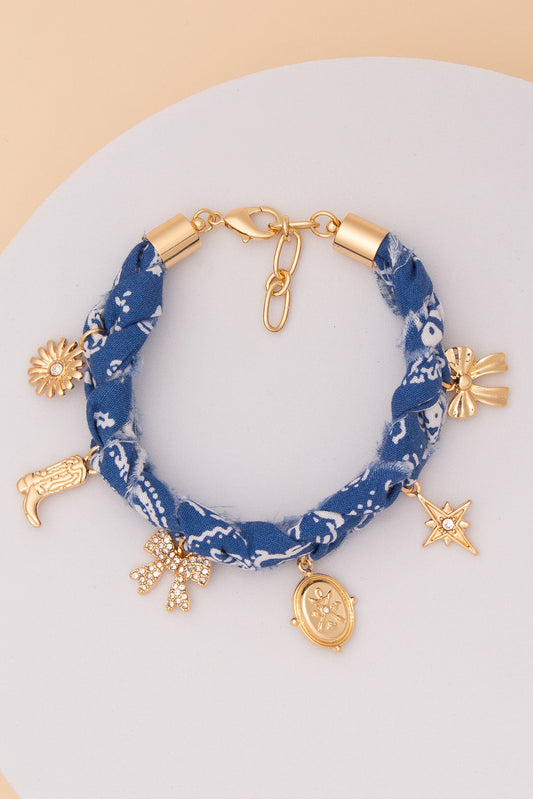 Jenny Bandana Western Charm Bracelet | Blue