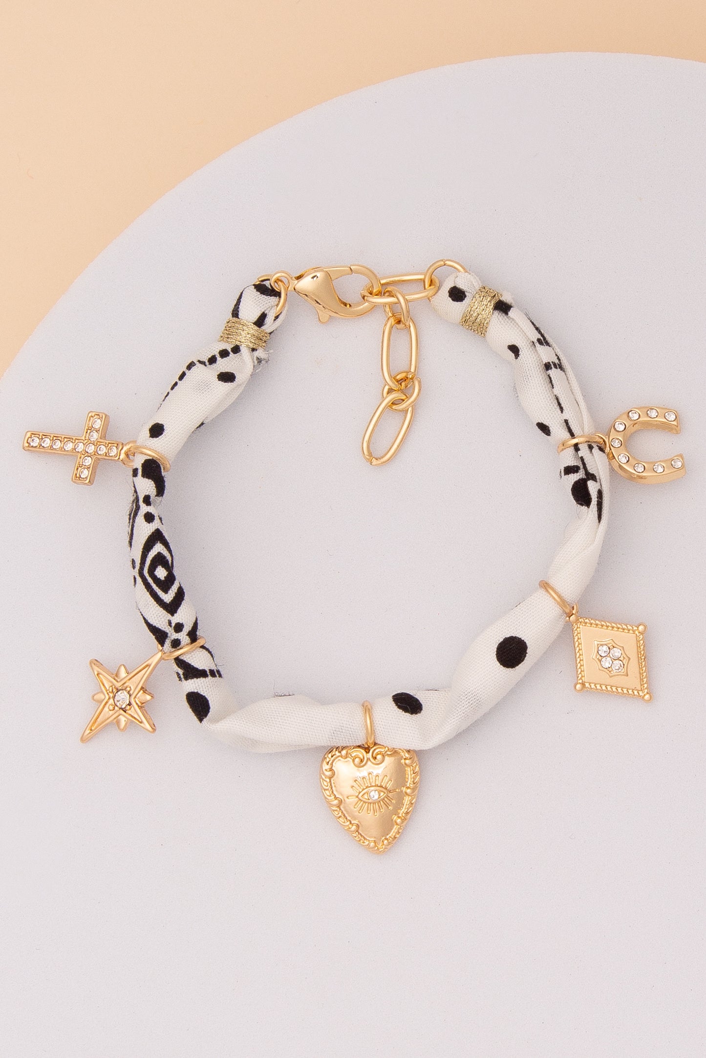 Emily Bandana Western Charm Bracelet | White