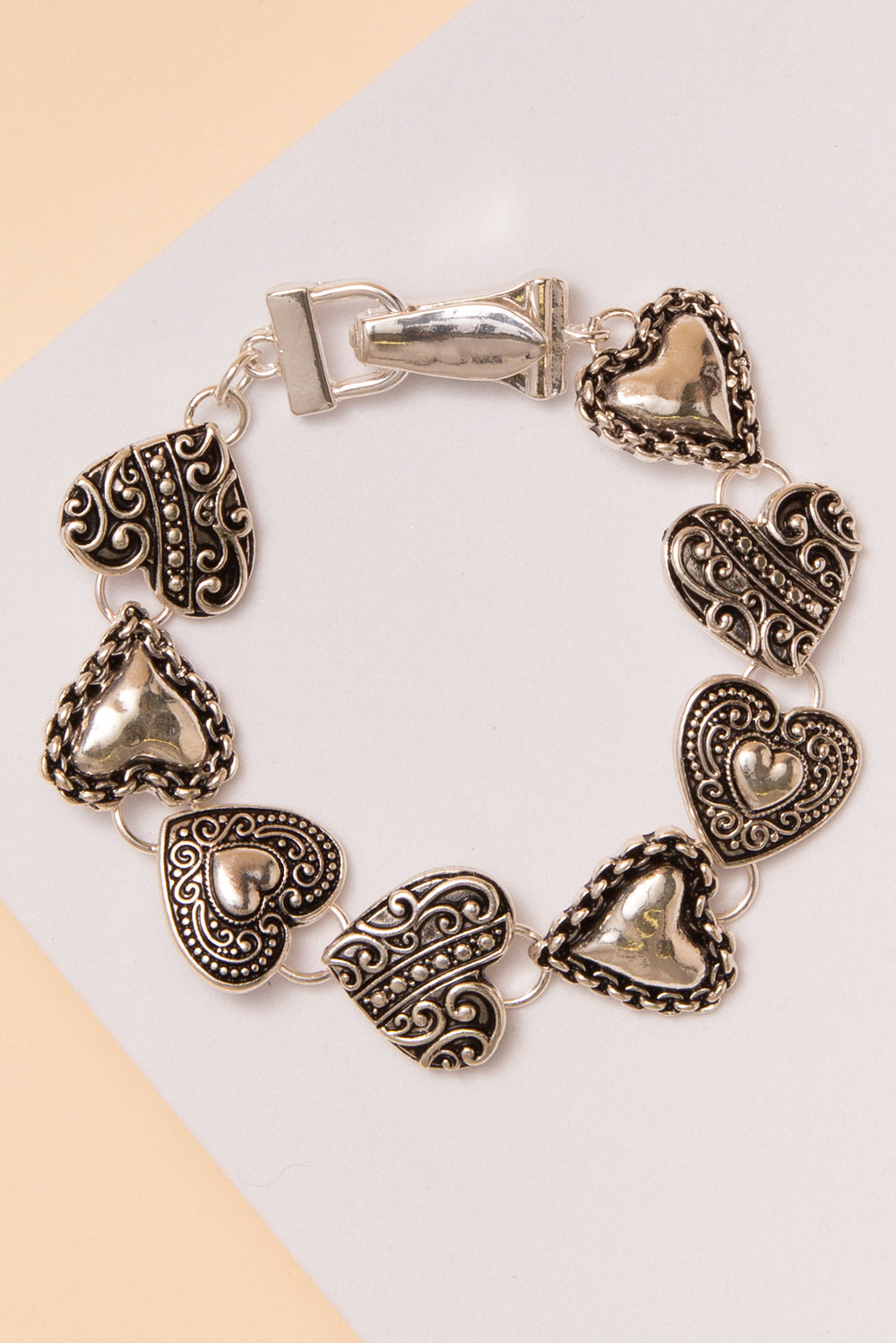 Ruby Tailored Link Heart Bracelet