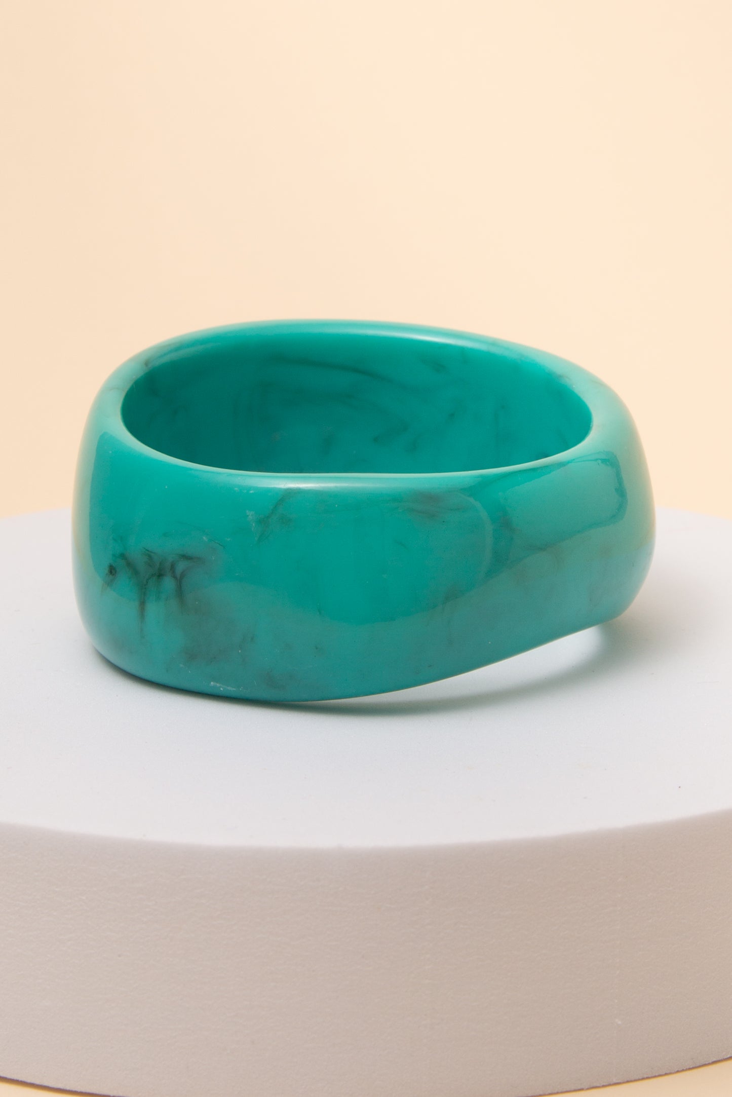 Cora Marbled Resin Bangle Bracelet | Turquoise