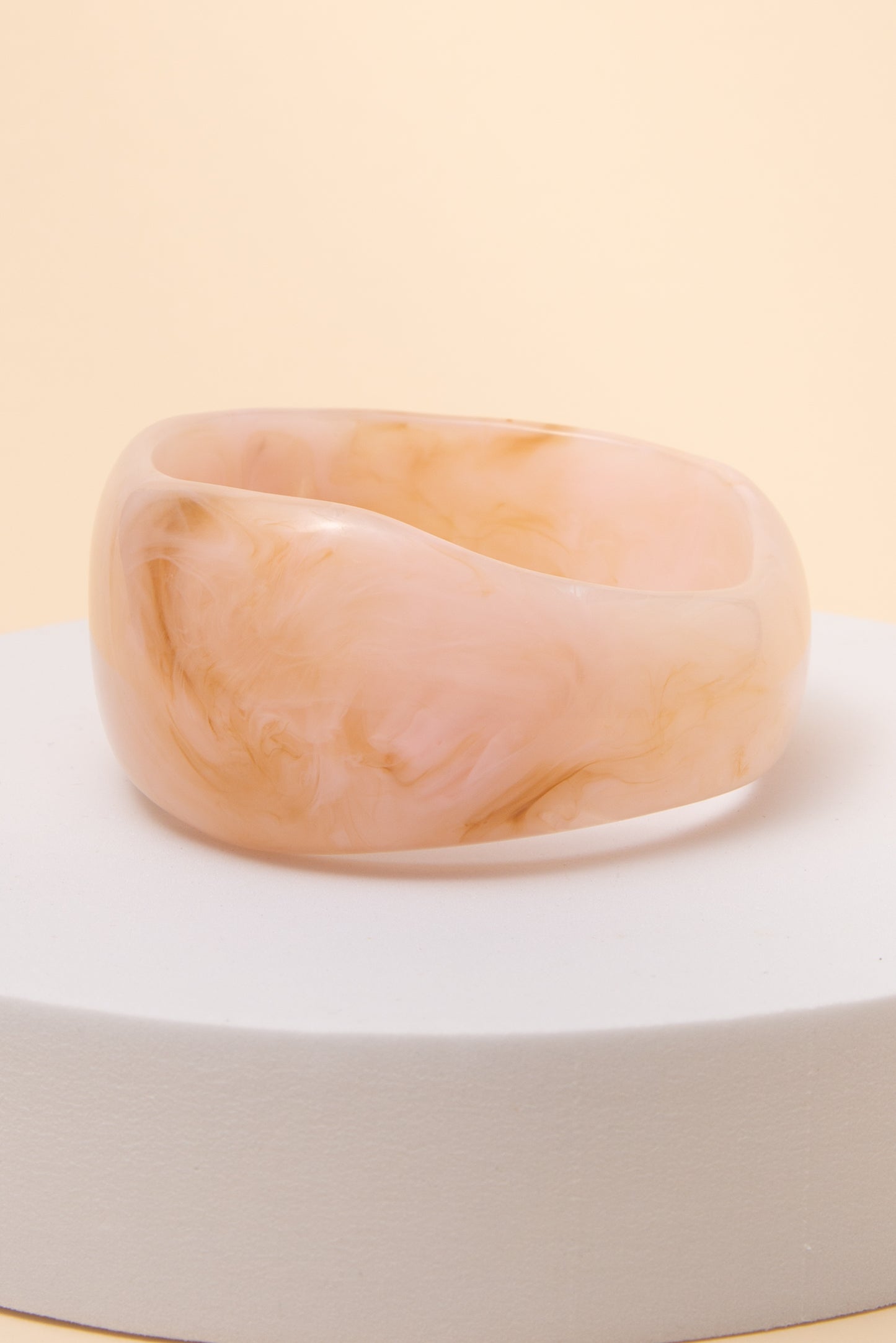 Ellie Acetate Resin Bangle Bracelet | Beige