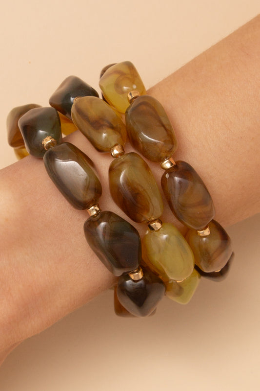 Blair Marble Stone Beaded Stretch Bracelet Set