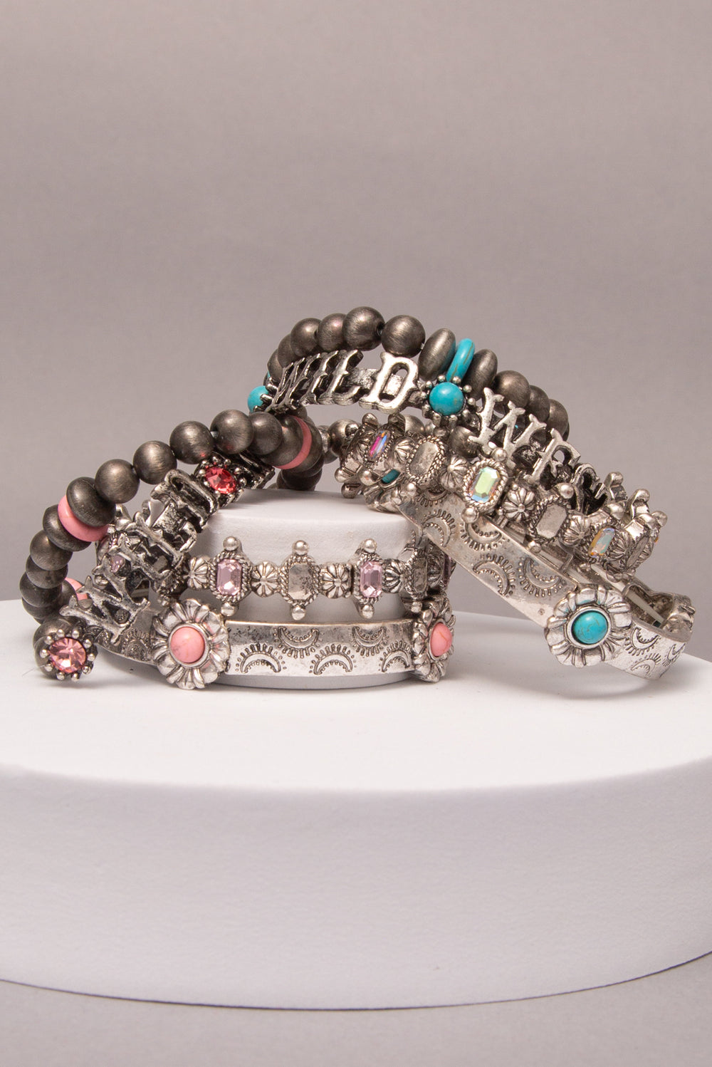 Margot Western Wild West Stretch Bracelet Set with Beaded Bands