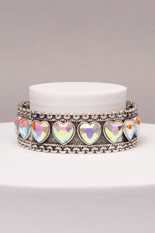 Isabelle Western Heart Stretch Bracelet | Iridescent