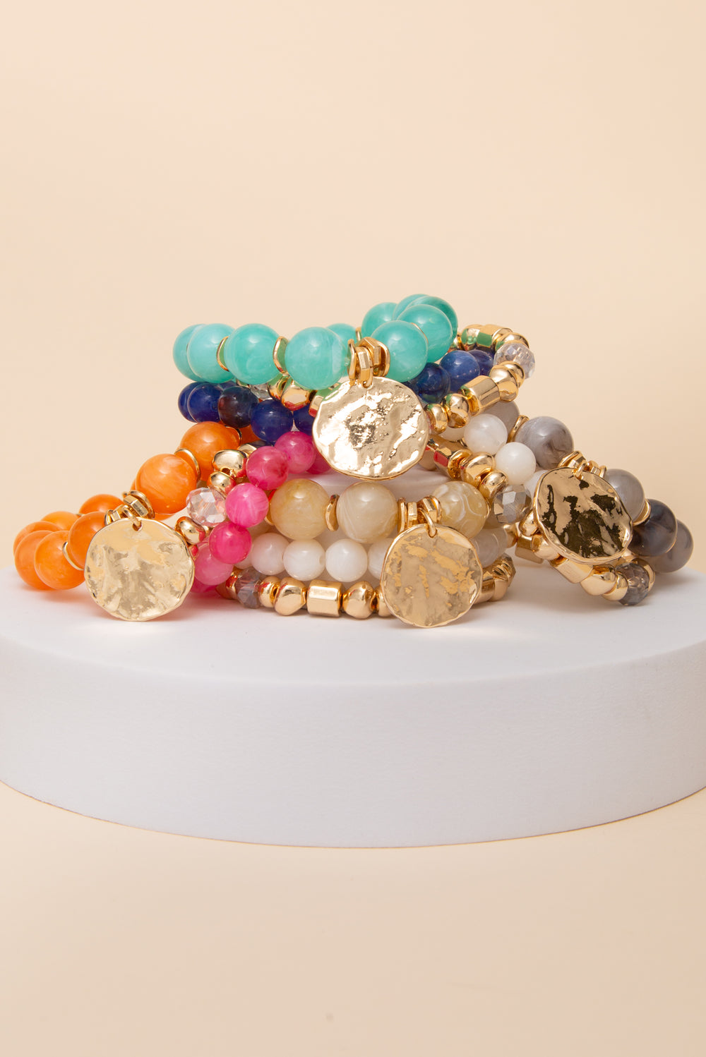 Hallie Multi Piece Stretch Bracelet Set with Charm Accents