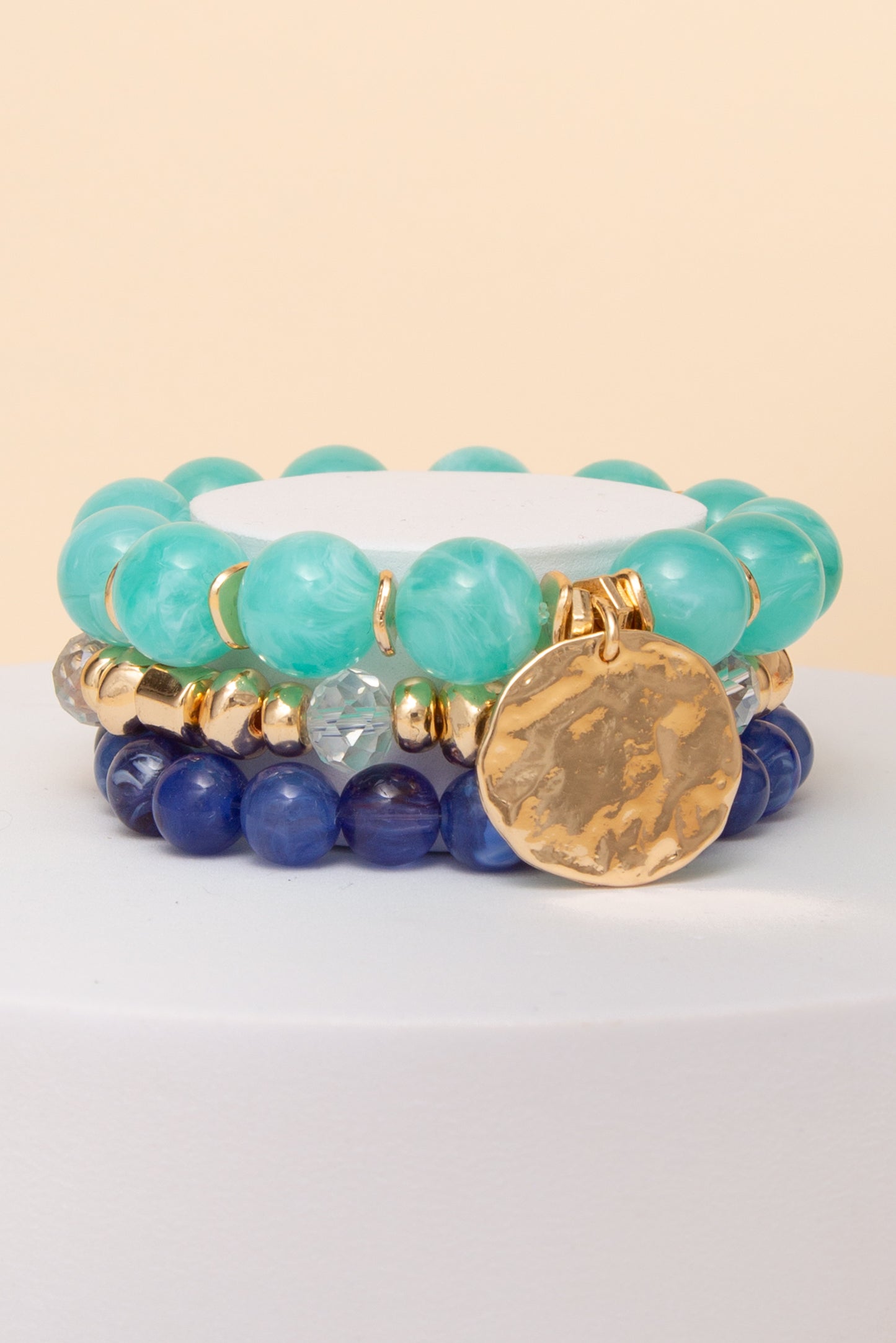 Hallie Multi Piece Stretch Bracelet Set with Charm Accents