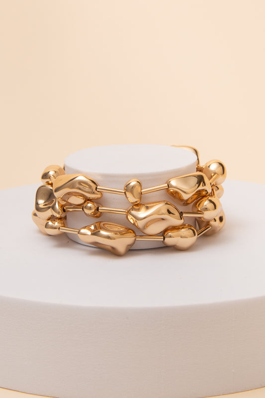 Valerie CCB Bar Stackable Elastic Bracelet | Gold
