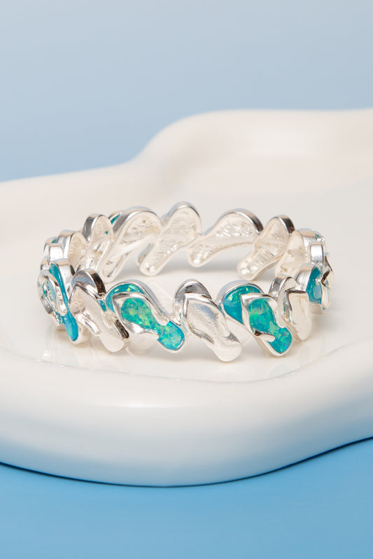 Mila Polished Opal Stone Flip Flop Stretch Bracelet