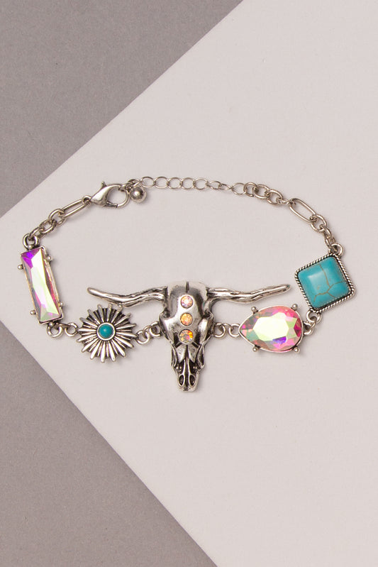 Rebecca Western Semi Stone Steerhead Bracelet