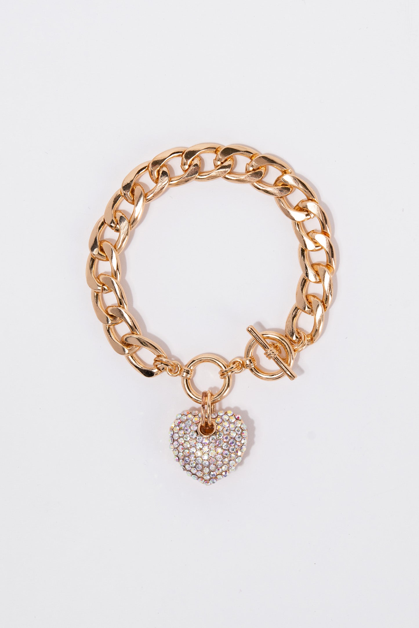 Katherine Heart Charm Chain Toggle Bracelet