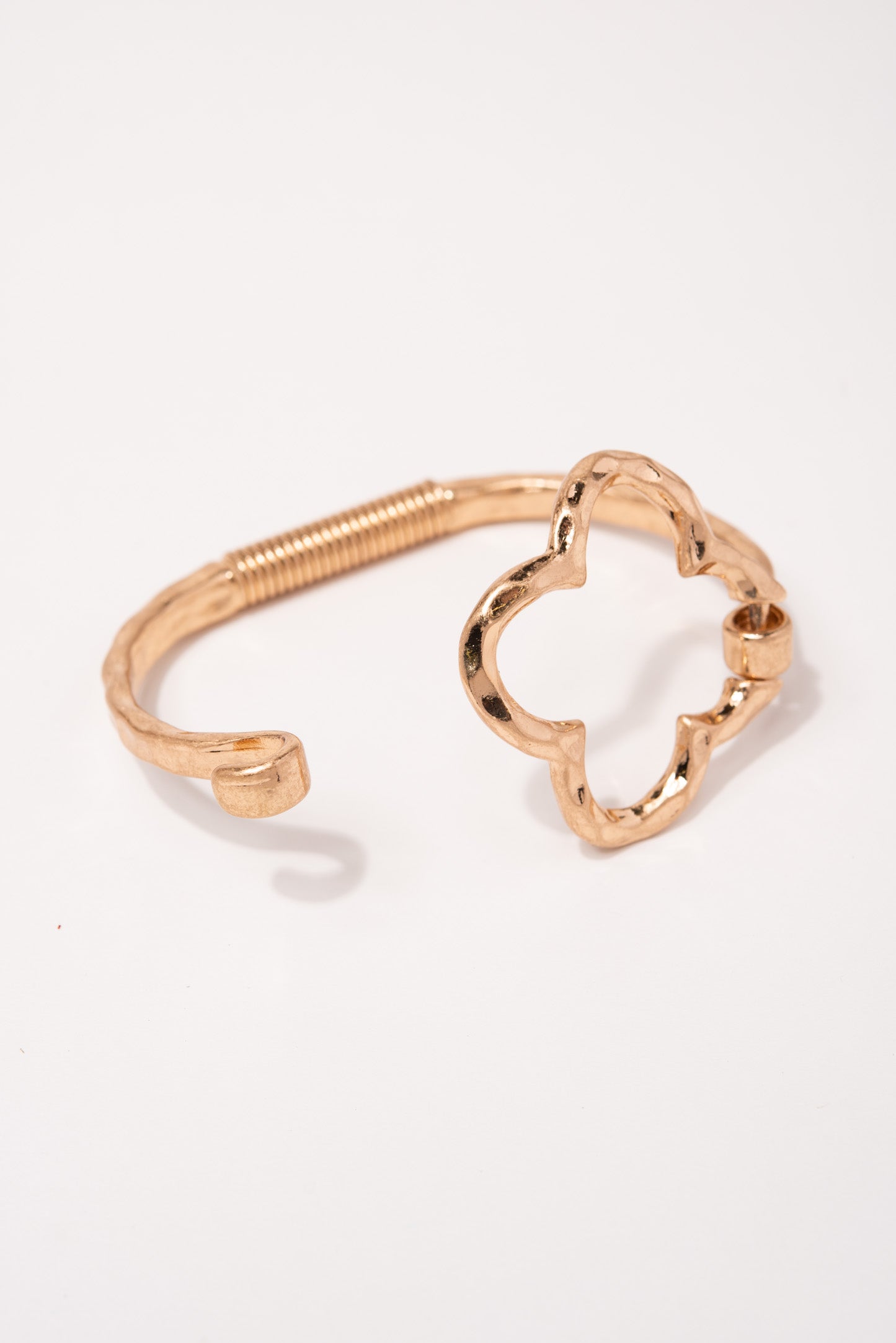 Delia Clover Metal Cuff Bracelet